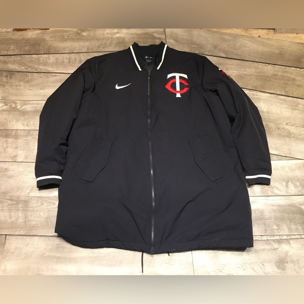 Nike MLB Dugout Minnesota Twins Navy Water Repel Full Zip Jacket Coat Size XXL